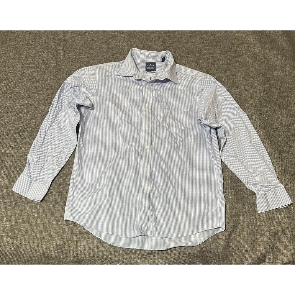 Eagle Shirtmakers Regular Fit Men's 16 1/2 34/35 Checkered Long Sleeve Shirt‎